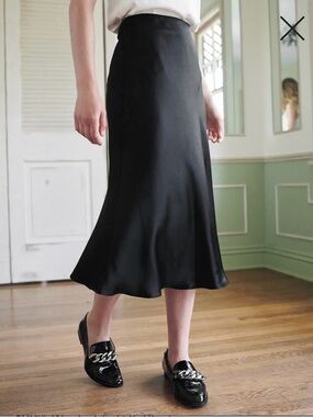 Quince 100% Washable Silk Skirt | Black XS